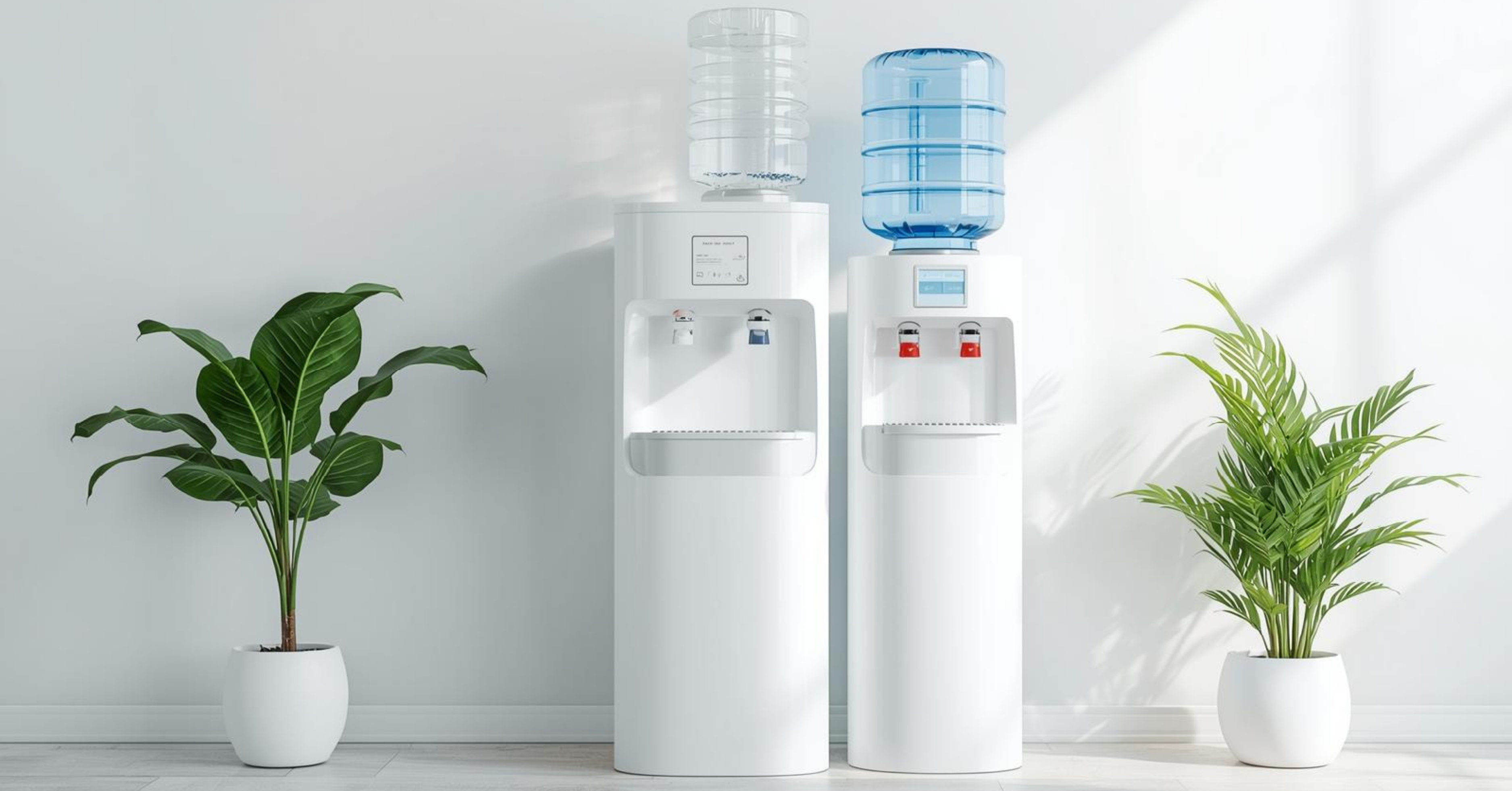 Water cooler and filtration system displayed in a clean modern interior