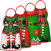 90shine elf apron set designs showcase four festive looks for holiday baking.