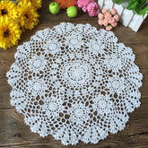 Hetao cotton crochet round doilies add elegant 15-inch white table decor.