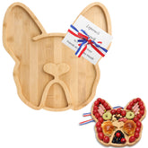 A AIFAMY French Bulldog Cheese Board top view for elegant entertaining.