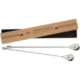 A Bar Above bar spoon set with spiral handle for precise stirring.