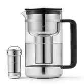 Aarke Purifier glass carafe and filter cartridge deliver clean-tasting water with stylish design.