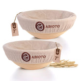 Abioto banneton basket round 7in with spiral pattern for artisan loaves