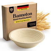 ABIOTO wood pulp banneton 11-inch round proofing basket for easy loaf release