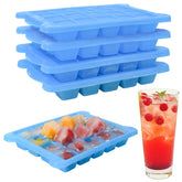 Aibirui 4-pack mini ice tray with lid showing easy-release design for quick cubes