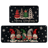 ABONDEVER Christmas kitchen rug set of 2 with gnome motif, anti-fatigue comfort for busy kitchens.