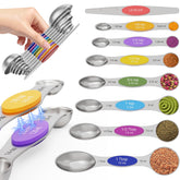 Abtrino magnetic measuring spoons set of eight in vibrant colors for precise measurements.