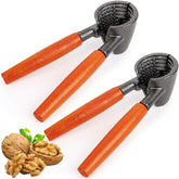 Abuntor Nut Cracker with wooden handle cracking pecans for easy snacking