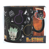 ABYSTYLE Dr. Stone Chibi Formula heat-change mug reveals artwork with hot beverages.