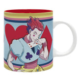 ABYSTYLE Hisoka mug – front view with vibrant Hunter x Hunter artwork for mornings.