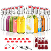 Accguan 8oz flip-top bottle closeup showing airtight swing-top seal for fresh beverages