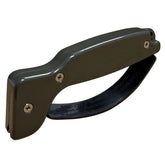 ACCUSHARP knife sharpener with ergonomic handle for safer, comfortable sharpening of straight and serrated blades.