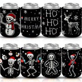 Acellegic Christmas skeleton can sleeve with festive design keeps drinks cold