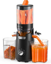 ACOOQOOS Cold Press Juicer with wide chute for fast whole-fruit juicing.