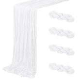 ACSUIT white cheesecloth table runner for elegant wedding table setup