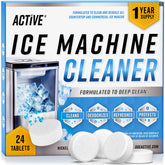 ACTIVE ice machine cleaner tablets provide a 24-pack descaling kit for fresh ice
