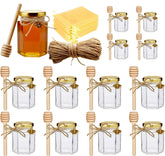 Adabocute 4oz hexagonal honey jar with lid, ideal for elegant gifts.