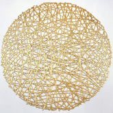AdasBridal gold round placemats with metallic glow protect surfaces during meals.