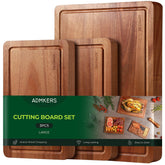 ADMKERS acacia cutting board 17x12 top view offers durable prep surface