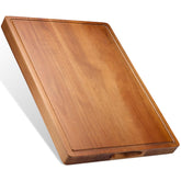 ADMKERS acacia cutting board, top view showing ample prep space and durability