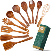 ADT AIUHI teak spoons top view showing smooth ergonomic handles for precise stirring.