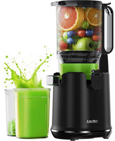 Aeitto cold press juicer with wide feed chute for convenient whole-fruit juicing