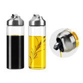 Aelga olive oil dispenser set in clear glass with 14 oz bottles for clean, controlled pours.