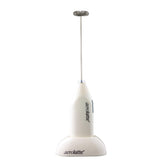 Aerolatte milk frother ivory with counter stand for quick, creamy foam.