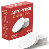 AeroPress XL filters package on display for XL models.