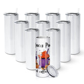 AGH 20 oz sublimation tumbler with lid and straw showing full wrap capability and bright prints