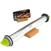 Aguegro rolling pin with four color thickness rings and wooden stand for organized storage