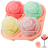Aibirui 2-Inch Rose Ice Cube Mold creates elegant rose spheres for cocktails.