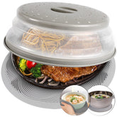 AIDACOM microwave cover with vented top reduces splatter and keeps microwave clean