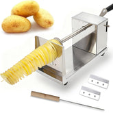 AIDOIT Tornado Potato Cutter assembly demonstrates durable stainless steel parts for reliable spirals.