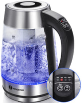 Aigostar electric kettle with tea infuser for loose leaf brewing at home.