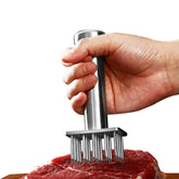 Aihomo meat tenderizer with 18 needles, base view, sturdy construction for even tenderizing