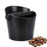 Ailelan coffee knock box with a round base for compact under-machine storage and quick waste disposal.