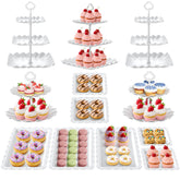 AIMSEAL Cupcake Stand 3-tier square stand for elegant wedding dessert displays.