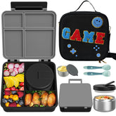 Aimsnk kids Bento lunchbox with four compartments keeps meals organized and leakproof.