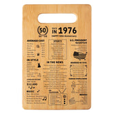 aisdfhsa bamboo cutting board with 50th anniversary design, perfect for gift and kitchen use