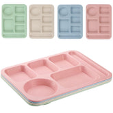 AIYoo 4pcs divided plate 14inch keeps meals organized for family dining.