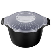 AJXX microwave steamer 2qt assembly demonstrates compact, efficient meal prep