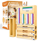 Akhawa storage bag organizer in-drawer with built-in cutter for tidy wrapping