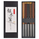 AKONEGE chopsticks with wooden grip for comfortable handling and easy cleaning