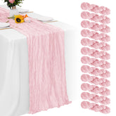 Aktor pink table runner pack showcases versatile boho decor for long dining tables.