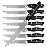 Alata 8-piece steak knives set blades deliver clean, precise slicing.