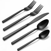 Alata Cube Black 20-piece set neatly displayed for everyday dining.