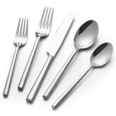 Alata Potter 40-piece flatware for eight with mirror finish, ideal for elegant daily dining.