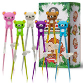 Albino Monkey kids chopsticks with bear design make learning fun during meals.