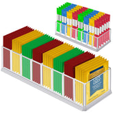 ALCYON transparent tea bag organizer front view with clear compartments for easy access.